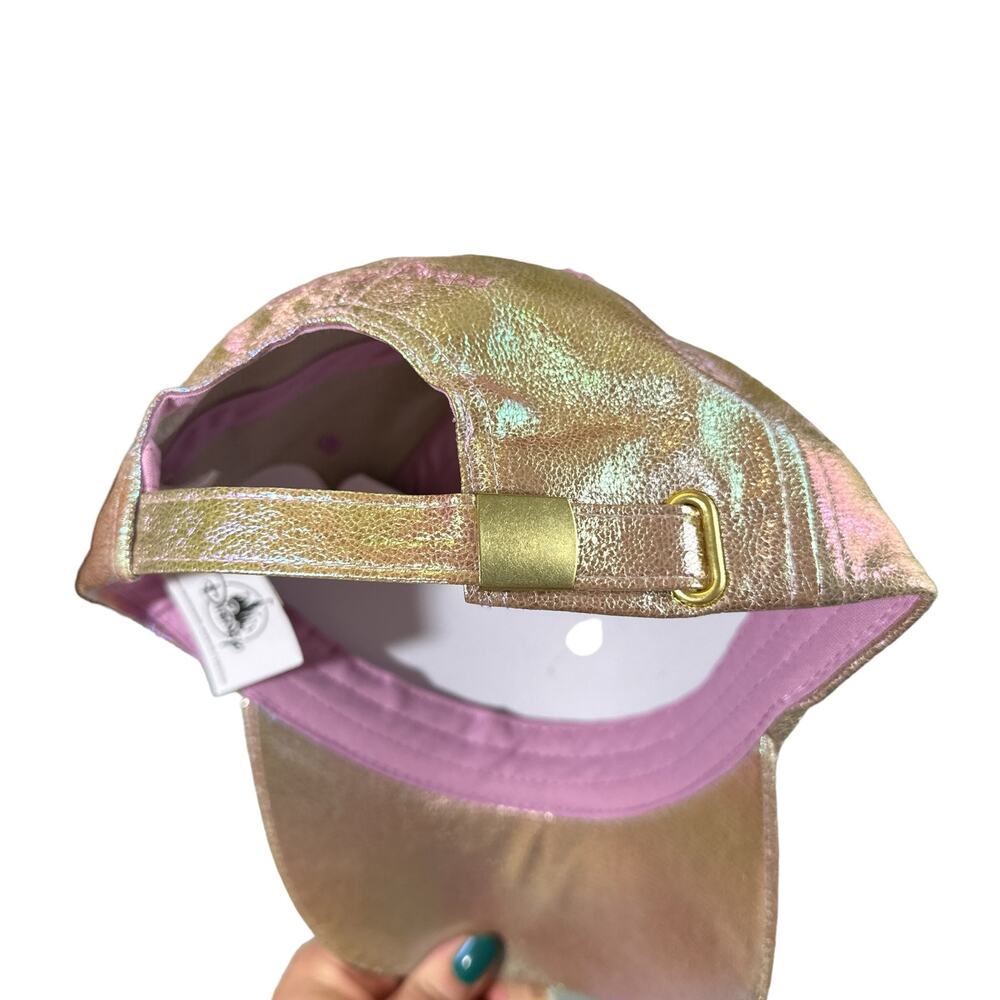 Disney NEW Earidescent Iridescent Mickey Embroidered Baseball Cap Hat Pink OS - Picture 6 of 8
